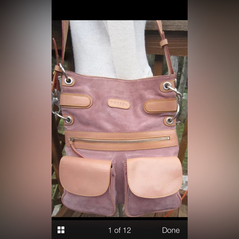 Ghurka RARE Pink and Tan Suede and Leather Crossbody - Versatile